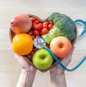 Nutritional food for heart health wellness by cholesterol diet and healthy nutrition eating with clean fruits and vegetables in heart dish by nutritionist and doctor recommended for patient well-being